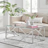 Amalfi Silver Chrome Coffee Table - Amalfi-Silver-Chrome-Metal-Coffee-Table-Rectangular-Clear-Glass-Silver-Metal-Table.jpg