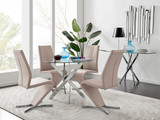 Novara Round 100cm Chrome Metal And Glass Dining Table And 4 Willow Dining Chairs Set - novara-100cm-chrome-metal-round-dining-table-and-4-beige-leather-willow-chairs-set_1.jpg