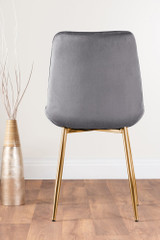 Novara 100cm Round Dining Table and 4 Pesaro Gold Leg Chairs - grey-pesaro-velvet-gold-chrome-modern-luxury-dining-chair-2.jpg