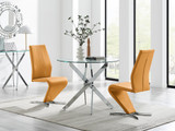 Novara 100cm Round Dining Table & 2 Willow Chairs - novara-100cm-chrome-round-dining-table-2-mustard-leather-willow-chairs-set.jpg