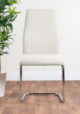 Novara 100cm Round Dining Table & 2 Lorenzo Chairs - white-2-lorenzo-modern-leather-dining-chairs-seats-chrome-2_1_7.jpg