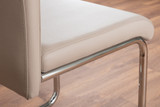 Novara 100cm Round Dining Table & 2 Lorenzo Chairs - cappuccino-beige-2-lorenzo-modern-leather-dining-chairs-seats-chrome-5.jpg