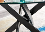 Novara Black Leg Round Glass Dining Table & 4 Pesaro Silver Chairs - novara-100-black-leg-modern-round-dining-table-3.jpg