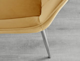 Novara Black Leg Round Glass Dining Table & 4 Pesaro Silver Chairs - Pesaro-Silver-mustard yellow-dining-chair (6).jpg