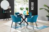 Novara Black Leg Round Glass Dining Table & 4 Calla Black Leg Chairs - novara-100-blck-leg-round-dining-table-4-blue-velvet-calla-blck-chairs-set.jpg