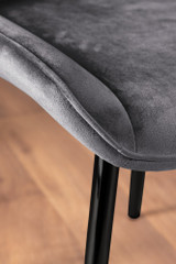 Novara 100cm Round Dining Table and 2 Pesaro Black Leg Chairs - grey-pesaro-velvet-black-metal-modern-luxury-dining-chair-5.jpg