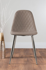 Novara 100cm Round Dining Table & 2 Corona Silver Chairs - beige-corona-chrome-leg-modern-leather-dining-chair-1_1_3.jpg