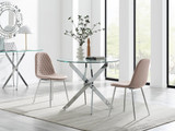 Novara 100cm Round Dining Table & 2 Corona Silver Chairs - novara-100cm-chrome-round-dining-table-2-cappuccino-leather-corona-silver-chairs-set.jpg