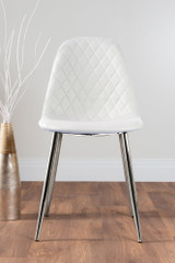 Novara 100cm Round Dining Table & 2 Corona Silver Chairs - white-corona-chrome-leg-modern-leather-dining-chair-1_4.jpg