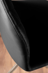 Novara Black Leg Round Glass Dining Table & 4 Corona Silver Chairs - black-corona-chrome-leg-modern-leather-dining-chair-7_7.jpg