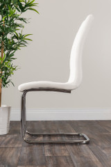 Novara Black Leg Round Glass Dining Table & 4 Murano Chairs - white-furniturebox-murano-faux-leather-modern-chrome-dining-kitchen-chair-seat-2_3_2.jpg