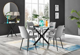Novara Black Leg Round Glass Dining Table & 4 Pesaro Black Leg Chairs - novara-100-black-leg-round-dining-table-4-grey-velvet-pesaro-black-chairs-set.jpg