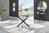 Novara Black Leg 120cm Round Glass Dining Table & 4 Belgravia Black Leg Chairs - novara-120-black-leg-modern-round-dining-table-1.jpg