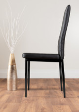 Novara 120cm Gold Round Dining Table and 4 Milan Black Leg Chairs - black-modern-milan-dining-chair-leather-black-leg-6.jpg