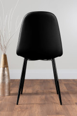 Novara Black Leg 120cm Round Glass Dining Table & 4 Corona Black Leg Chairs - black-corona-black-leg-modern-leather-dining-chair-4.jpg
