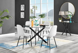 Novara Black Leg 120cm Round Glass Dining Table & 4 Corona Black Leg Chairs - novara-120-black-leg-round-dining-table-4-white-leather-corona-black-chairs-set.jpg