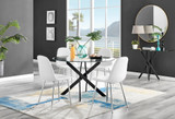 Novara Black Leg 120cm Round Glass Dining Table & 4 Corona Silver Chairs - novara-120-black-leg-round-dining-table-4-white-leather-corona-silver-chairs-set.jpg