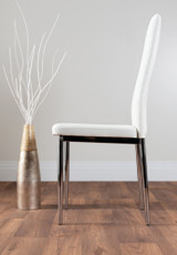 Novara Black Leg 120cm Round Glass Dining Table & 4 Milan Chrome Leg Chairs - white-modern-milan-dining-chair-leather-chrome-3_21.jpg