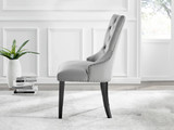 Novara Black Leg 120cm Round Glass Dining Table & 6 Belgravia Black Leg Chairs - belgravia-grey-velvet-studded-back-ring-black-leg-chair-2.jpg
