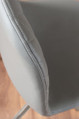 Novara Black Leg 120cm Round Glass Dining Table & 6 Corona Silver Chairs - grey-corona-chrome-leg-modern-leather-dining-chair-7.jpg