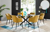 Novara Black Leg Round Glass Dining Table & 6 Calla Black Leg Chairs - novara-120-black-leg-round-dining-table-6-mustard-velvet-calla-black-chairs-set.jpg