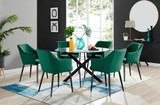 Novara Black Leg Round Glass Dining Table & 6 Calla Black Leg Chairs - novara-120-black-leg-round-dining-table-6-green-velvet-calla-black-chairs-set.jpg