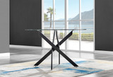 Novara Black Leg 120cm Round Glass Dining Table & 6 Lorenzo Chairs - novara-120-black-leg-modern-round-dining-table-6.jpg