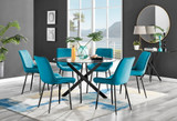 Novara Black Leg 120cm Round Glass Dining Table & 6 Pesaro Black Leg Chairs - novara-120-black-leg-round-dining-table-6-blue-velvet-pesaro-black-chairs-set.jpg