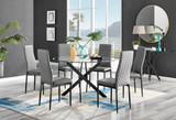 Novara Black Leg 120cm Round Glass Dining Table & 6 Milan Black Leg Chairs - novara-120-black-leg-round-dining-table-6-grey-leather-milan-black-chairs-set.jpg