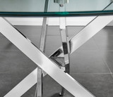 Novara Chrome Metal And Glass Large 120cm Round Dining Table And 4 Corona Silver Chairs Set - novara-120cm-chrome-metal-modern-round-dining-table-3_61.jpg