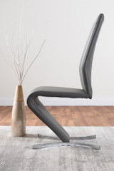 Novara Chrome Metal And Glass Large 120cm Round Dining Table And 4 Willow Chairs Set - furniturebox-elephant-grey-faux-leather-modern-dining-chairs-chrome-legs-willow-3.jpg