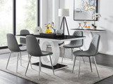 Giovani 6 Black Dining Table & 6 Corona Silver Leg Chairs - giovani-black-high-gloss-rectangle-dining-table-6-grey-leather-corona-silver-chairs_1.jpg