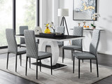 Giovani 6 Black Dining Table & 6 Milan Black Leg Chairs - giovani-black-high-gloss-rectangle-dining-table-6-grey-leather-milan-black-chairs-set.jpg
