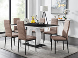 Giovani 6 Black Dining Table & 6 Milan Black Leg Chairs - giovani-black-high-gloss-dining-table-6-cappuccino-leather-milan-black-chairs-set.jpg