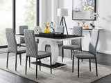 Giovani 6 Black Dining Table & 6 Milan Black Leg Chairs - giovani-blck-high-gloss-rectangle-dining-table-6-grey-leather-milan-blck-chairs-set.jpg