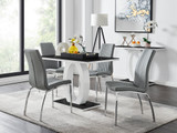 Giovani 4 Black Dining Table & 4 Isco Chairs - giovani-black-high-gloss-rectangle-dining-table-4-grey-leather-isco-chairs-set_1.jpg