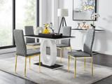 Giovani 4 Black Dining Table & 4 Gold Leg Milan Chairs - giovani-black-high-gloss-rectangle-dining-table-4-grey-leather-milan-gold-chairs-set_1.jpg