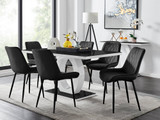 Giovani 6 Black Dining Table & 6 Pesaro Black Leg Chairs - Giovani-6-Black-White-Gloss-Glass-Dining-Table-Pesaro-black-leg-black-fabric.jpg