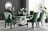Giovani 6 Black Dining Table & 6 Belgravia Black Leg Chairs - Giovani-6-black-white-gloss-dining-table-6-green-velvet-black-leg-belgravia-chairs-set.jpg