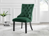 Giovani 6 Black Dining Table & 6 Belgravia Black Leg Chairs - belgravia-green-velvet-studded-back-ring-black-leg-chair.jpg