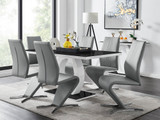 Giovani High Gloss And Glass Dining Table And 6 Willow Chairs Set - giovani-black-high-gloss-rectangle-dining-table-6-grey-leather-willow-chairs-set_1.jpg