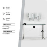 Miami Modern Clear Glass And Chrome Metal Console Table  - 174-FBOX-Miami-Console-Image-2.jpg