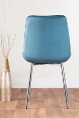 Leonardo 4 Table and 4 Pesaro Silver Leg Chairs - blue-pesaro-velvet-silver-chrome-modern-luxury-dining-chair-2.jpg