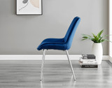 Leonardo 6 Dining Table and 6 Pesaro Silver Leg Chairs - Pesaro-Silver-Navy-dining-chair (5).jpg
