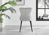 Leonardo Glass and Chrome Dining Table & 6 Nora Black Leg Chairs - nora-light-grey-velvet-black-leg-dining-chair-3.jpg
