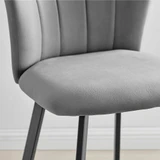 2x Juniper Grey Velvet Counter Stools Black Legs - Juniper-barstool-grey-black-3.jpg