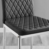 2x Milan Black Faux Leather Counter Stools Silver Legs - Milan-barstool-black-silver-3.jpg