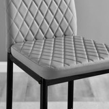 2x Milan Grey Faux Leather Counter Stools Black Legs - Milan-barstool-grey-black-3.jpg