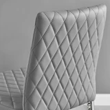 2x Milan Grey Faux Leather Counter Stools Silver Legs - Milan-barstool-grey-silver-5.jpg