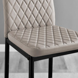 2x Milan Cappuccino Beige Faux Leather Counter Stools Black Legs - Milan-barstool-beige-black-3.jpg